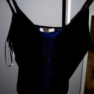 Blue velvet bodysuit